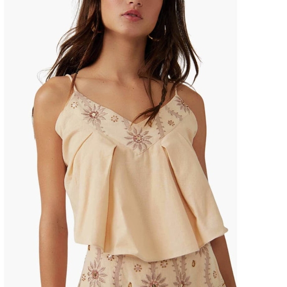 New Free People Crystal Cove Maxi Skirt & Tank Set $320 MEDIUM Boho Embroidered - Picture 5 of 13